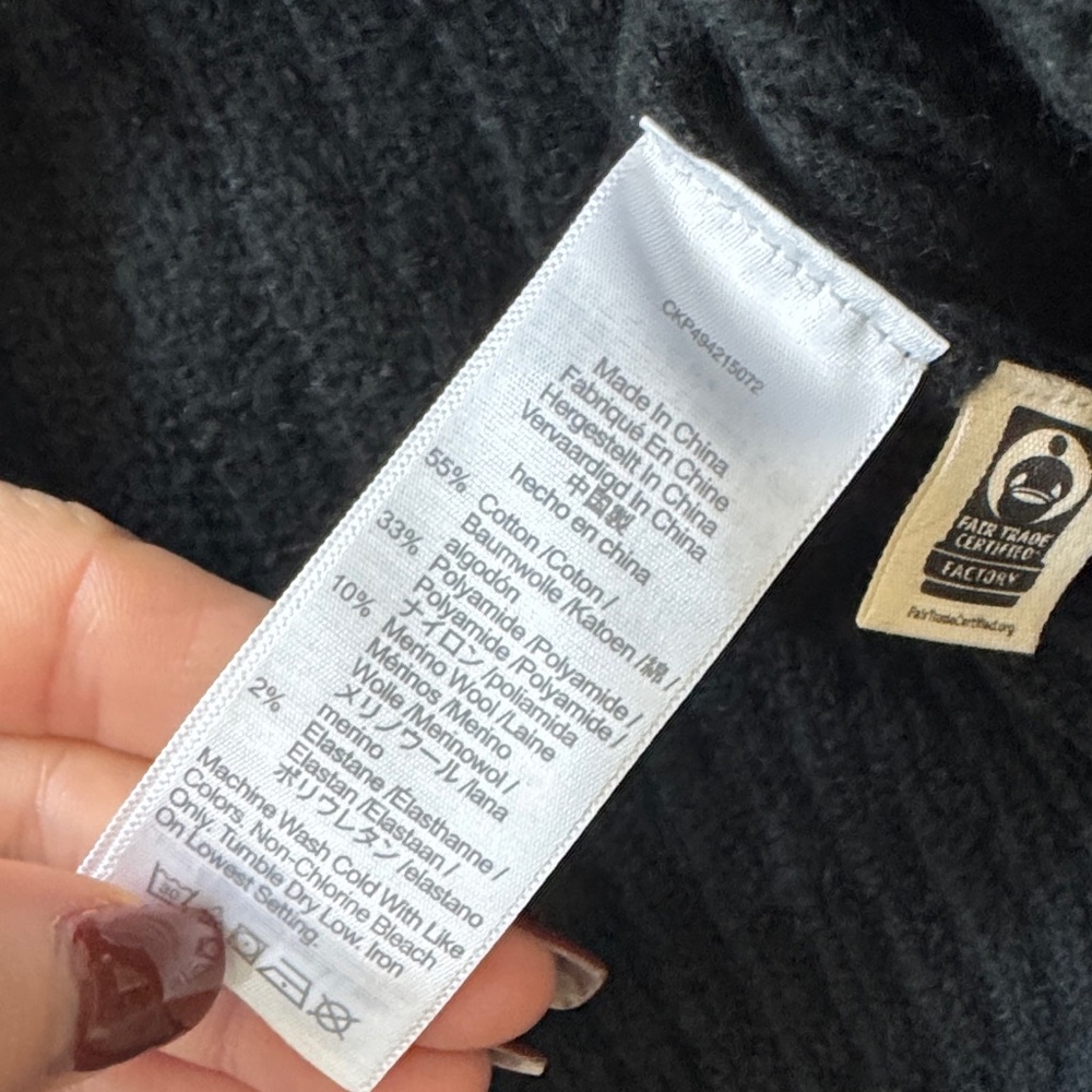 Madewell Ribbed Black Turtleneck Sweater - Picture 3 of 3